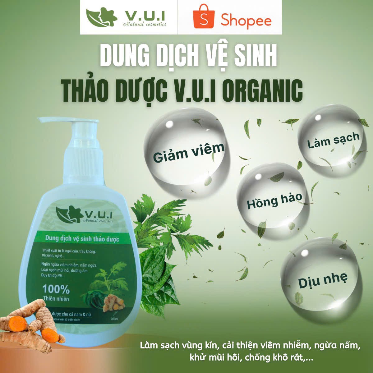 Sản phẩm Dung dịch vệ sinh Thảo dược V.U.I