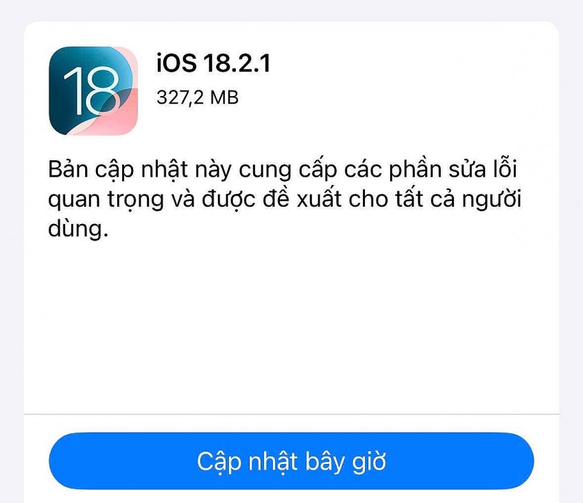 Bản cập nhật iOS 18.2.1 mà Apple vừa ra mắt có gì mới?