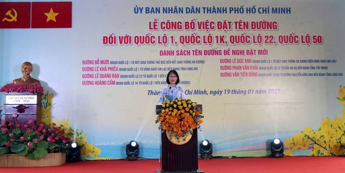 TP. Hồ Chí Minh chính thức có tên đường Đỗ Mười, Lê Đức Anh, Phan Văn Khải, Lê Khả Phiêu