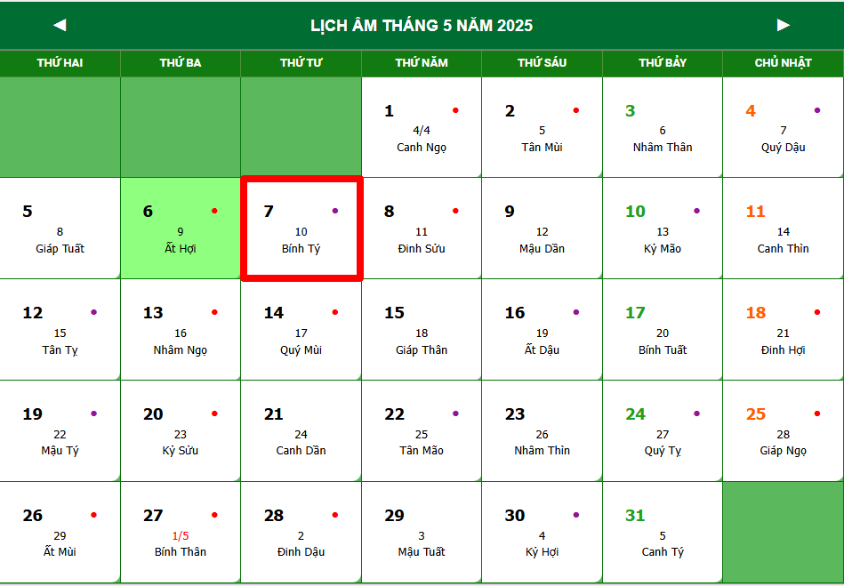 Lịch âm hôm nay 6/5 - lịch vạn niên 6/5/2025: Việc đại sự nên làm để gặp nhiều may mắn, giờ xấu cần tránh