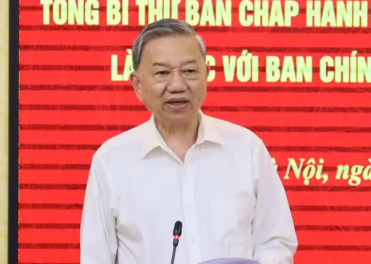 Tổng Bí thư Tô Lâm phát biểu - Ảnh: Ban Chính sách, chiến lược Trung ương