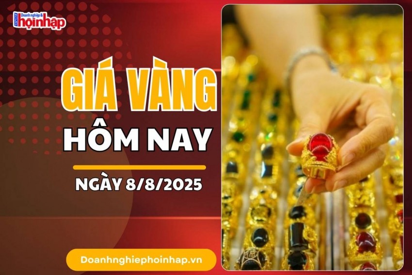 Giá vàng hôm nay 8/8: Vàng miếng tăng 
