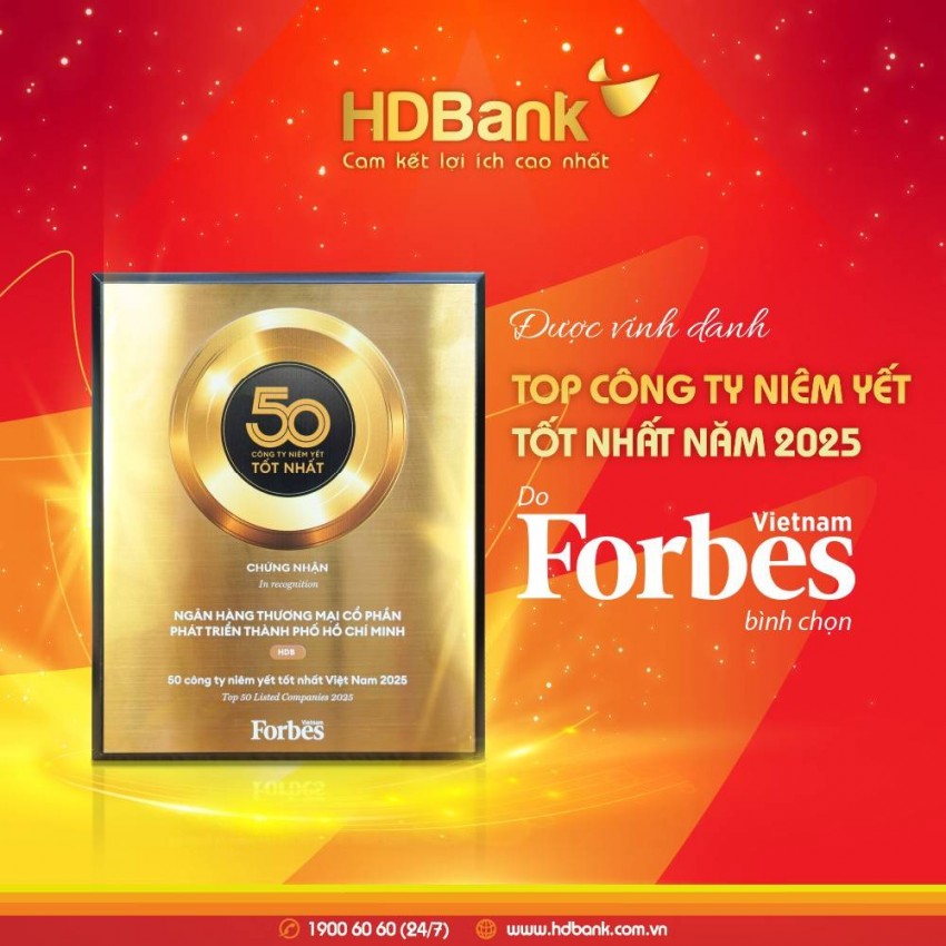 HDBank vào top 500 doanh nghiệp niêm yết tiêu biểu nhất 2025