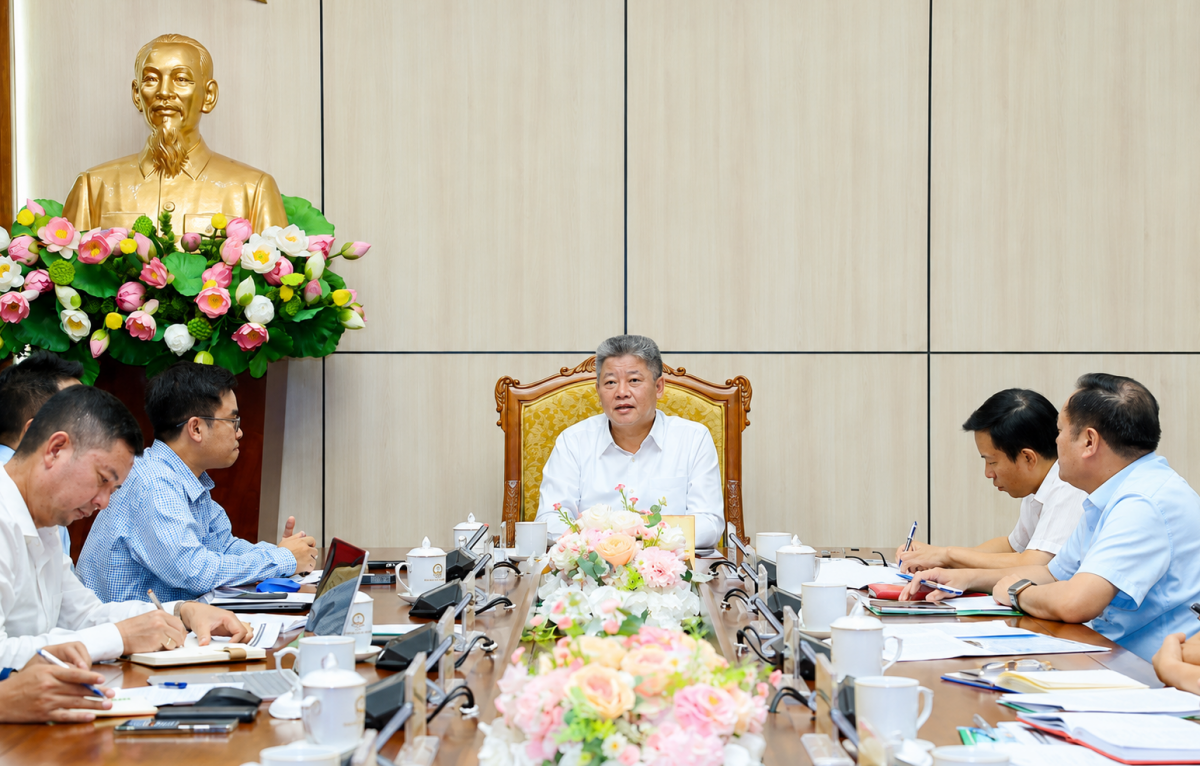 Đồng chí Phó Bí thư Tỉnh ủy, Chủ tịch UBND tỉnh Nguyễn Mạnh Quyền chủ trì buổi làm việc