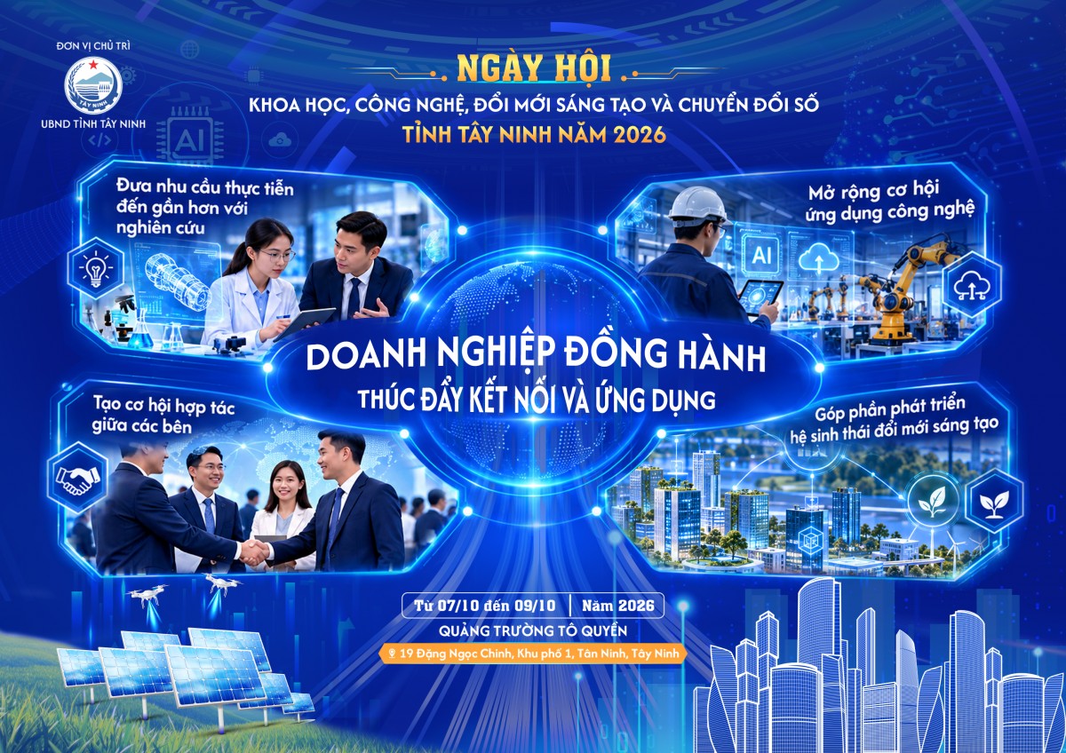 Tây Ninh quy tụ 200 gian hàng công nghệ tại Ngày hội khoa học, công nghệ 2026